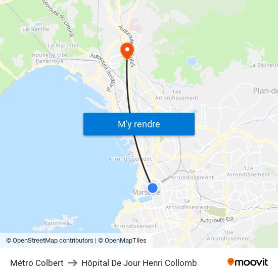 Métro Colbert to Hôpital De Jour Henri Collomb map