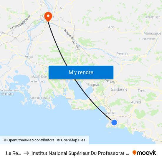 Le Redon to Institut National Supérieur Du Professorat Et De L'Éducation map