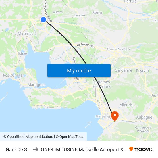 Gare De Salon to ONE-LIMOUSINE Marseille Aéroport & Gare TGV map