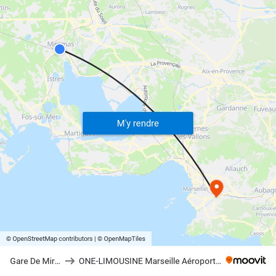 Gare De Miramas to ONE-LIMOUSINE Marseille Aéroport & Gare TGV map