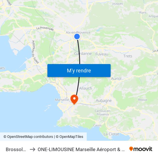 Brossolette to ONE-LIMOUSINE Marseille Aéroport & Gare TGV map