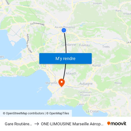 Gare Routière Belges to ONE-LIMOUSINE Marseille Aéroport & Gare TGV map