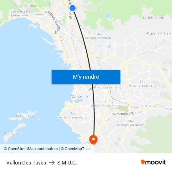 Vallon Des Tuves to S.M.U.C. map