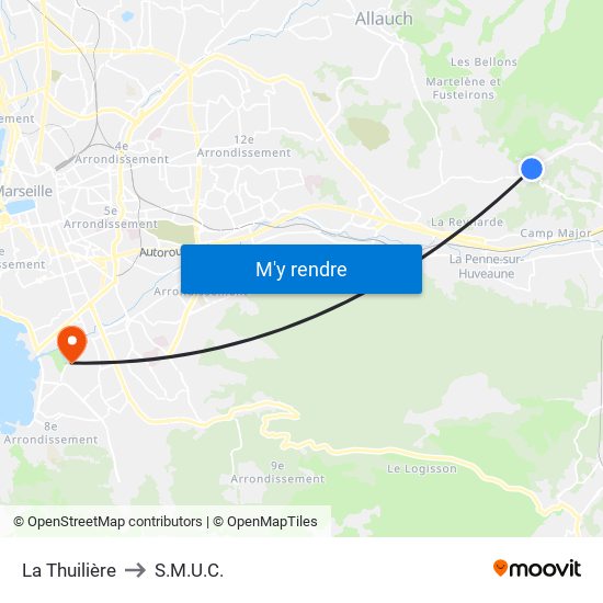 La Thuilière to S.M.U.C. map