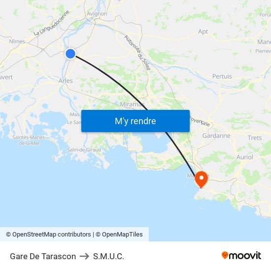 Gare De Tarascon to S.M.U.C. map