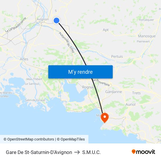 Gare De St-Saturnin-D'Avignon to S.M.U.C. map