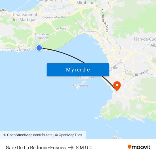 Gare De La Redonne-Ensuès to S.M.U.C. map