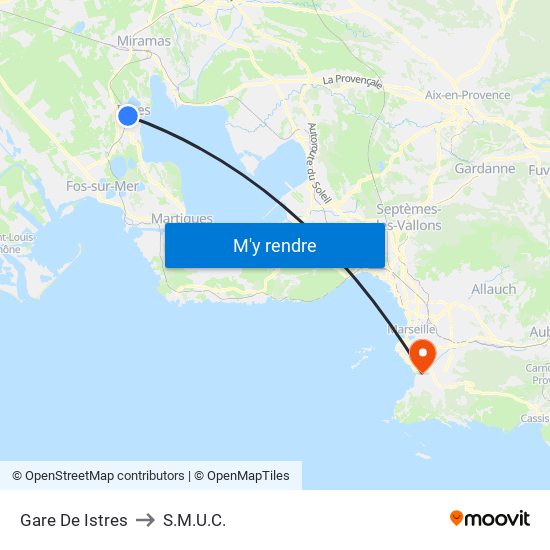 Gare De Istres to S.M.U.C. map