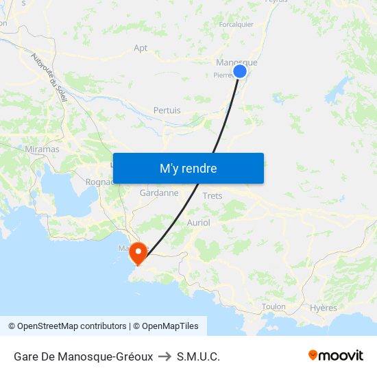 Gare De Manosque-Gréoux to S.M.U.C. map