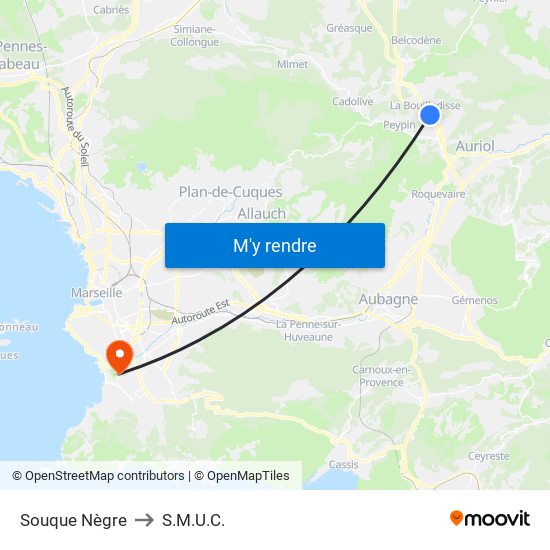 Souque Nègre to S.M.U.C. map