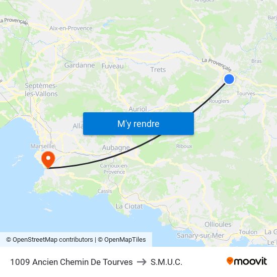 1009 Ancien Chemin De Tourves to S.M.U.C. map