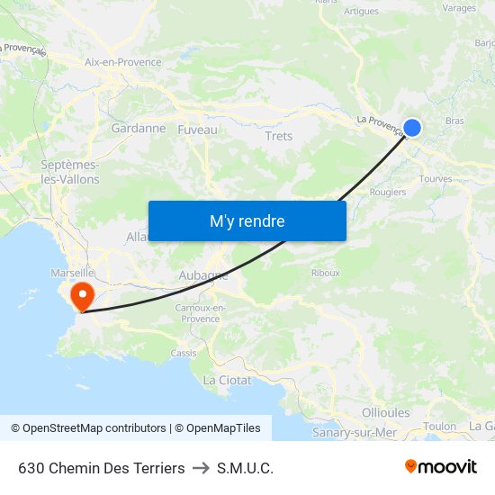 630 Chemin Des Terriers to S.M.U.C. map