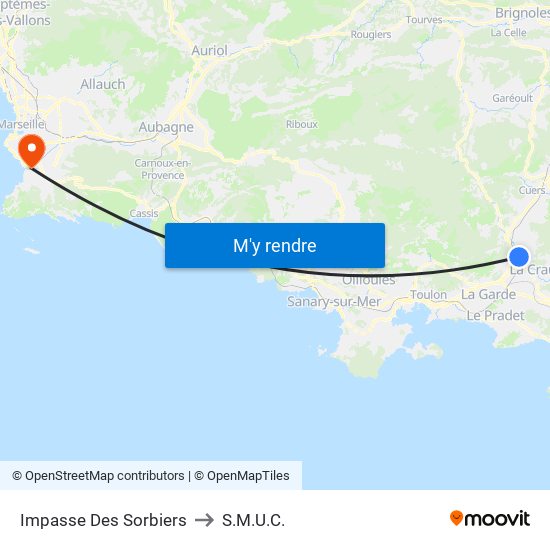 Impasse Des Sorbiers to S.M.U.C. map