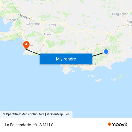 La Faisanderie to S.M.U.C. map