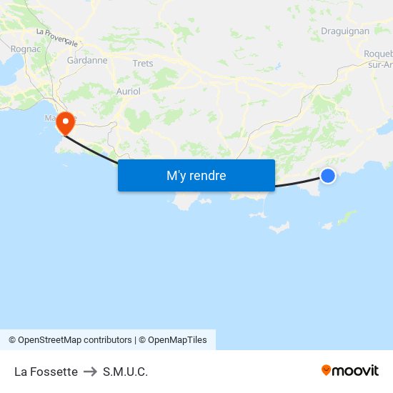 La Fossette to S.M.U.C. map