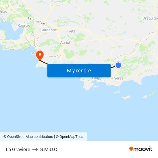 La Graviere to S.M.U.C. map