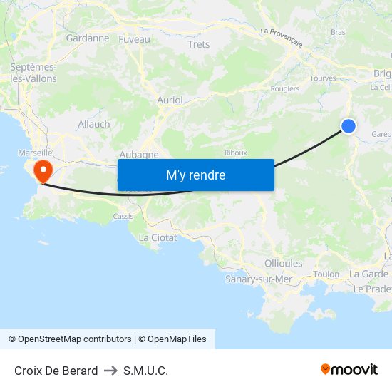 Croix De Berard to S.M.U.C. map