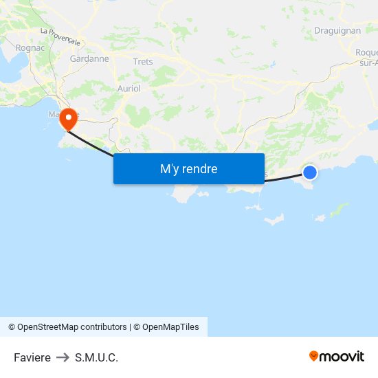 Faviere to S.M.U.C. map