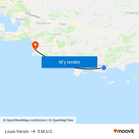Louis Versin to S.M.U.C. map