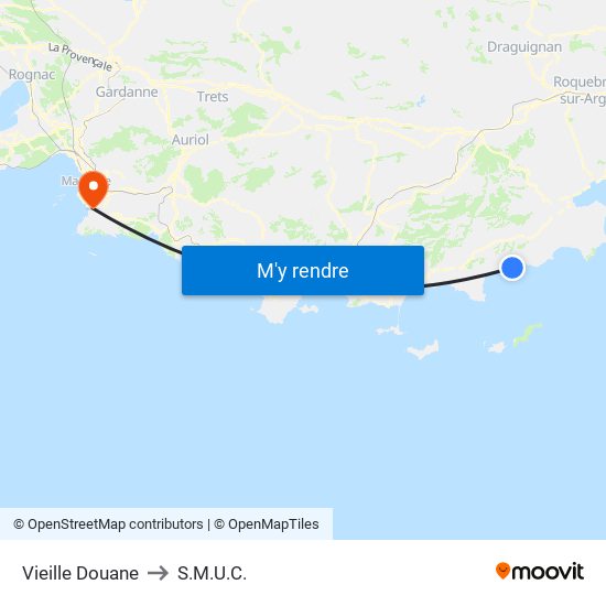 Vieille Douane to S.M.U.C. map