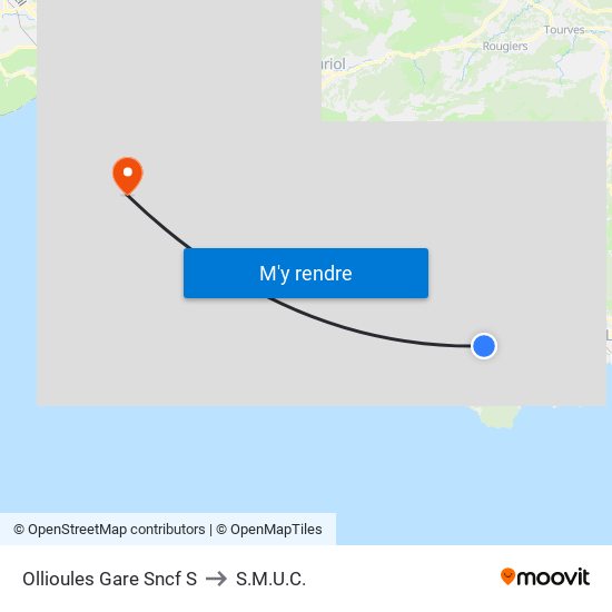 Ollioules Gare Sncf S to S.M.U.C. map