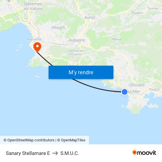 Sanary Stellamare E to S.M.U.C. map