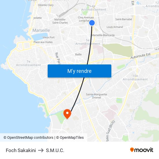 Foch Sakakini to S.M.U.C. map