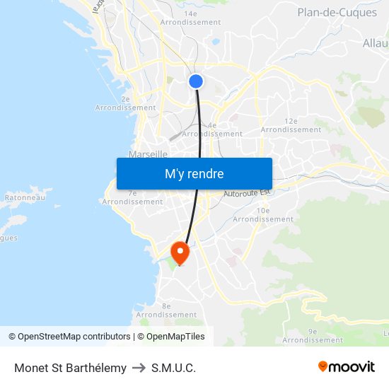 Monet St Barthélemy to S.M.U.C. map