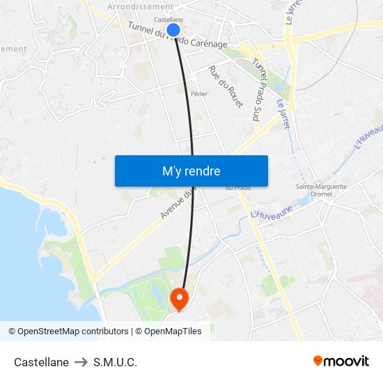 Castellane to S.M.U.C. map