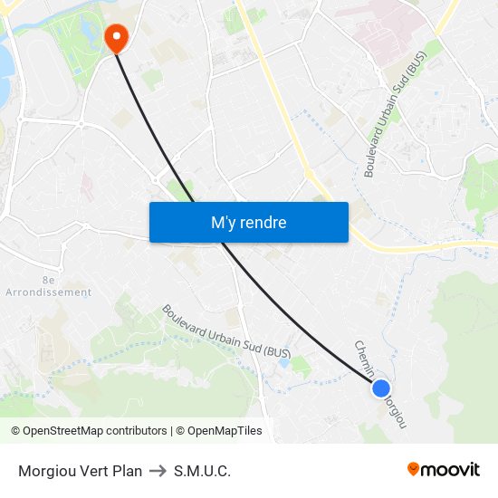 Morgiou Vert Plan to S.M.U.C. map