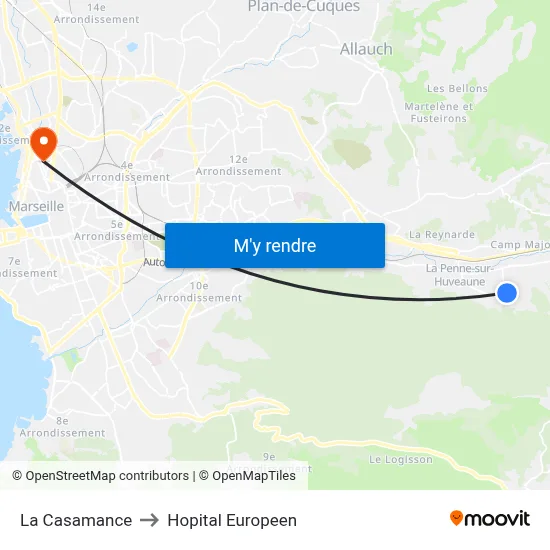 La Casamance to Hopital Europeen map