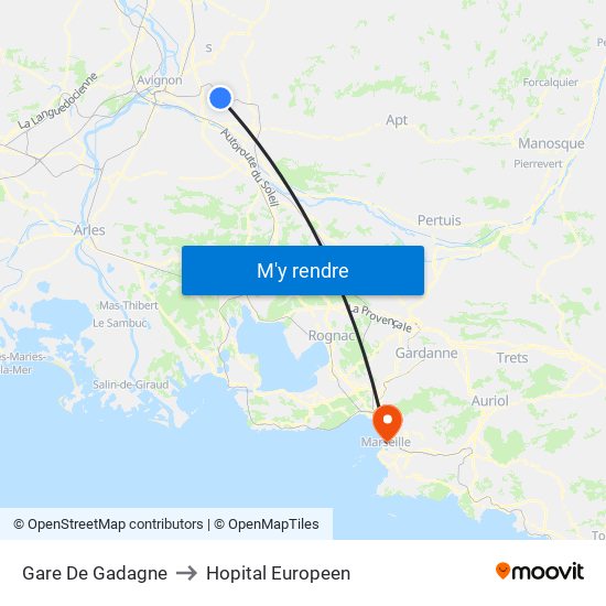 Gare De Gadagne to Hopital Europeen map