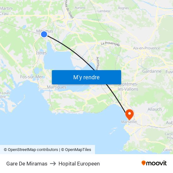 Gare De Miramas to Hopital Europeen map