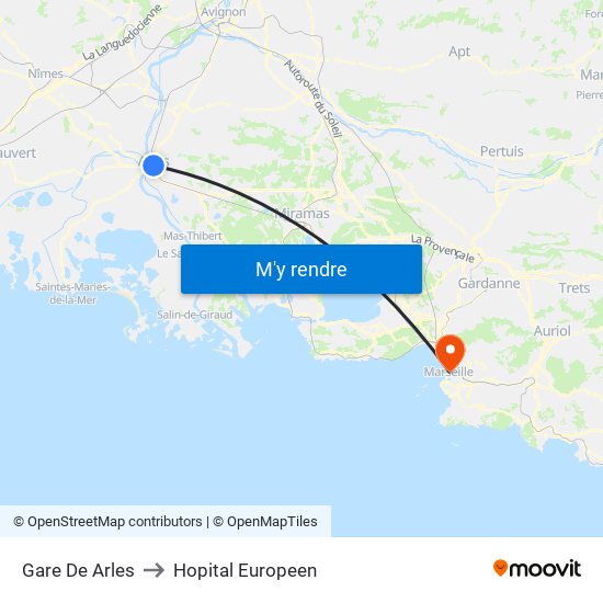 Gare De Arles to Hopital Europeen map