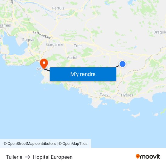 Tuilerie to Hopital Europeen map