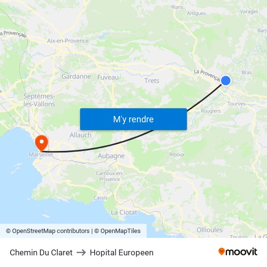 Chemin Du Claret to Hopital Europeen map