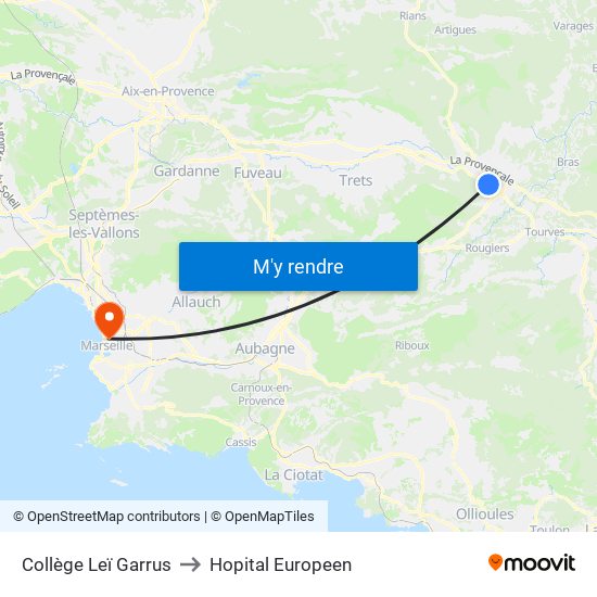 Collège Leï Garrus to Hopital Europeen map