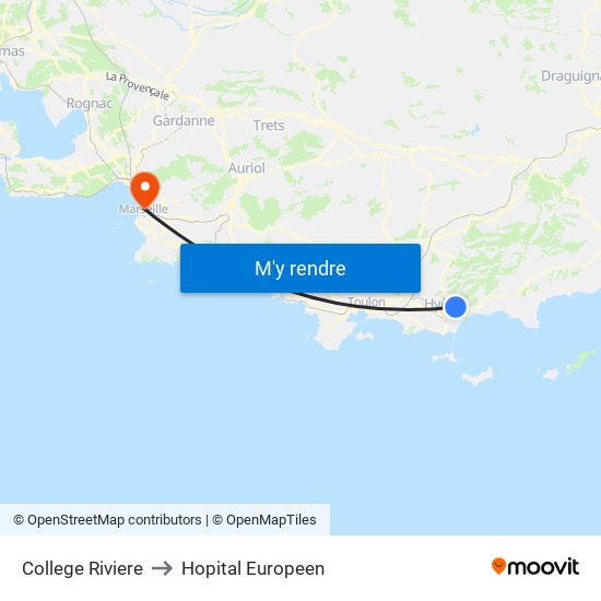 College Riviere to Hopital Europeen map