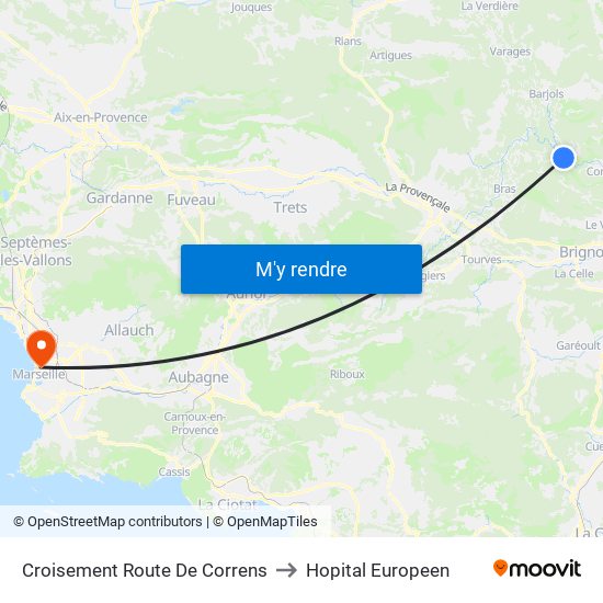 Croisement Route De Correns to Hopital Europeen map
