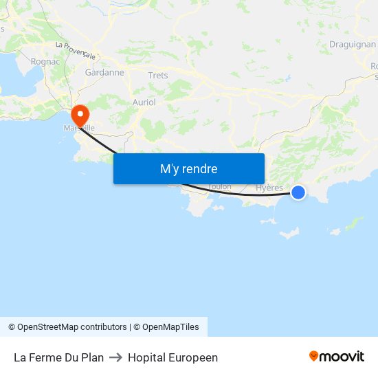 La Ferme Du Plan to Hopital Europeen map