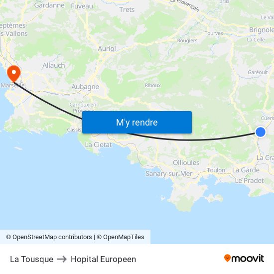 La Tousque to Hopital Europeen map