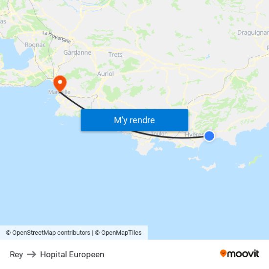 Rey to Hopital Europeen map