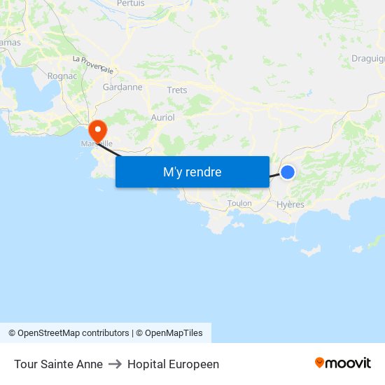 Tour Sainte Anne to Hopital Europeen map