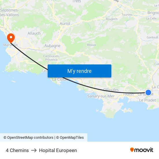 4 Chemins to Hopital Europeen map