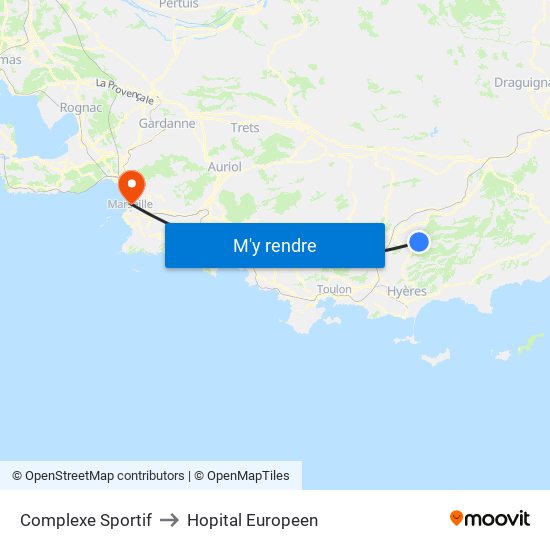 Complexe Sportif to Hopital Europeen map