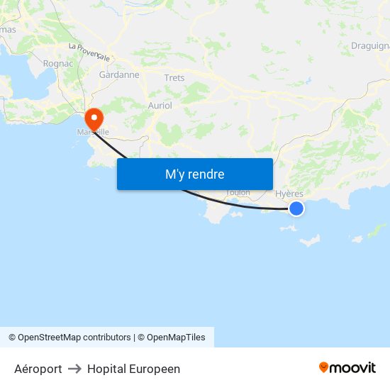 Aéroport to Hopital Europeen map