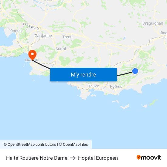 Halte Routiere Notre Dame to Hopital Europeen map