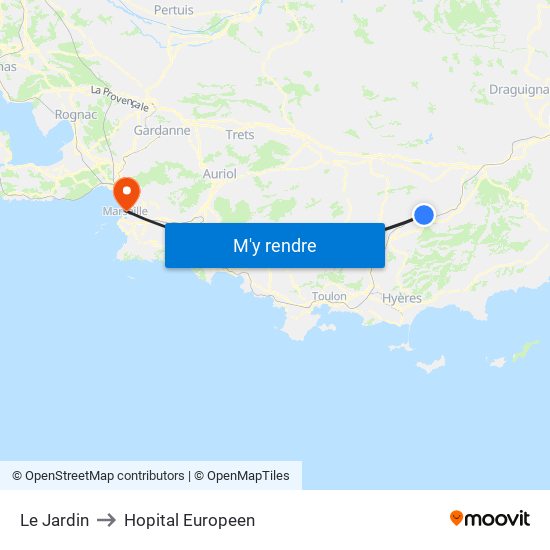 Le Jardin to Hopital Europeen map
