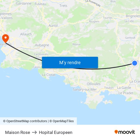 Maison Rose to Hopital Europeen map