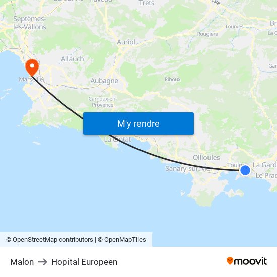 Malon to Hopital Europeen map